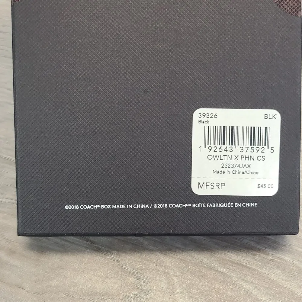 Coach‎ iPhone X & XS Glittery Black Case Owl Cocktail Party NWT